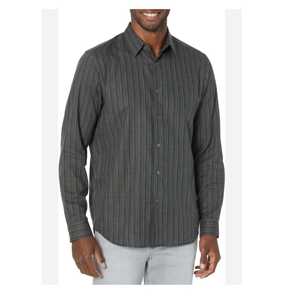 Theory IRVING Men's Gray Plaid Shirt SIZE SMALL NWT